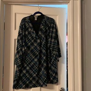 Blue and gray tunic blouse NWOT